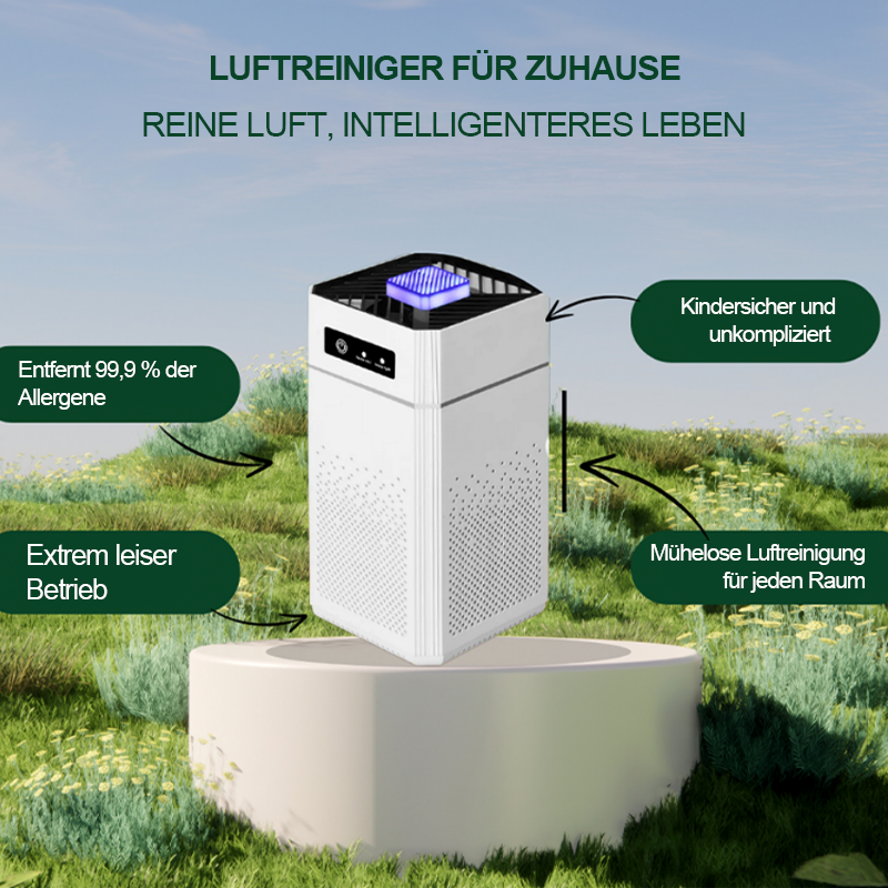Multifunktions-Luftreiniger - Mit Echtzeit-Luftanalyse - Automatische Filterung - Luftqualitätssensor & Automatikmodus