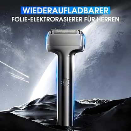 Wiederaufladbarer Folien-Elektrorasierer für Herren – 60 Minuten Akkulaufzeit, IPX6 wasserfest, flüsterleiser Betrieb für empfindliche Haut-Gcom