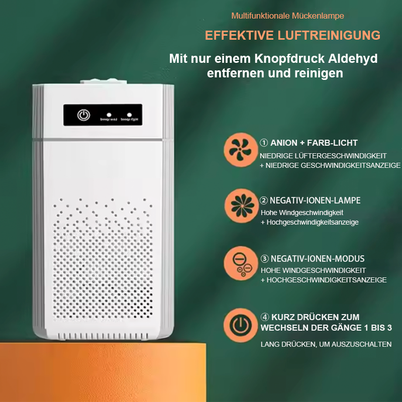 Multifunktions-Luftreiniger - Mit Echtzeit-Luftanalyse - Automatische Filterung - Luftqualitätssensor & Automatikmodus