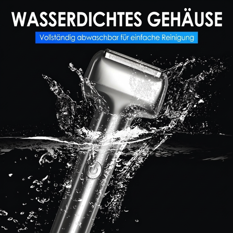Wiederaufladbarer Folien-Elektrorasierer für Herren – 60 Minuten Akkulaufzeit, IPX6 wasserfest, flüsterleiser Betrieb für empfindliche Haut-Gcom