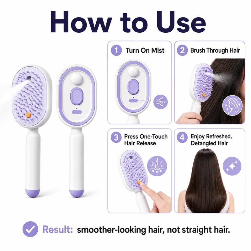 🔥NUR AM LETZTEN TAG IM ANGEBOT !! 🔥ProGlide™🇬🇧 Kopfhaut-Massagekamm 💆‍♀️ – Selbstreinigend 🧼, verfilzungsfrei ✂️ & Anti-Frizz-Haarbürste mit beruhigendem Sprühnebel 💨✨ | Perfekt für trockenes, sprödes Haar 💧🌟