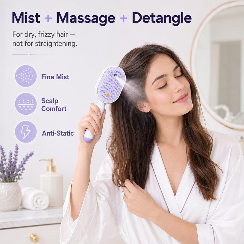 🔥NUR AM LETZTEN TAG IM ANGEBOT !! 🔥ProGlide™🇬🇧 Kopfhaut-Massagekamm 💆‍♀️ – Selbstreinigend 🧼, verfilzungsfrei ✂️ & Anti-Frizz-Haarbürste mit beruhigendem Sprühnebel 💨✨ | Perfekt für trockenes, sprödes Haar 💧🌟