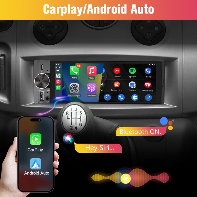 6,36-Zoll-Smart-Touchscreen (kabellos) | Bluetooth | Sprachsteuerung | HD-Multimedia-Bildschirm