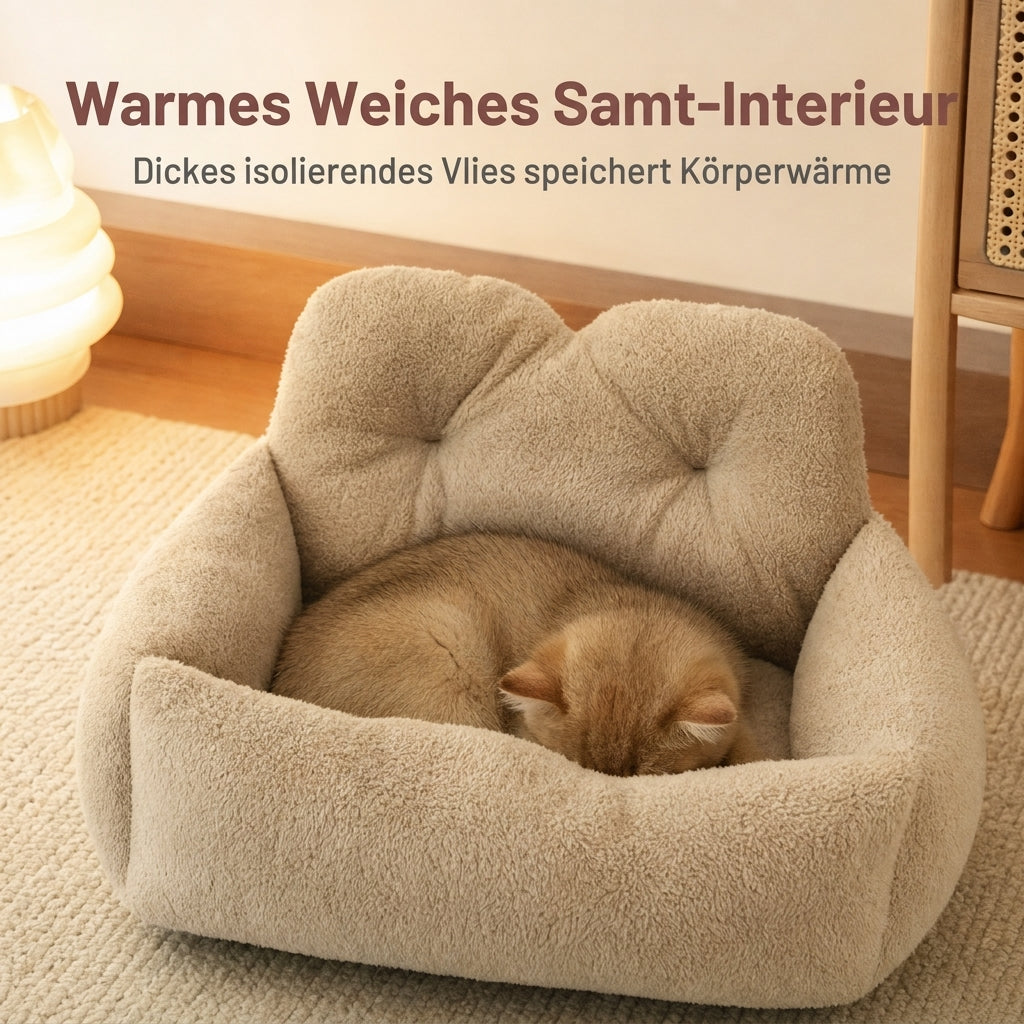 Weiches Plüsch-Haustierbett in Stuhlform, warmes und gemütliches Schlafnest für Katzen und kleine Hunde