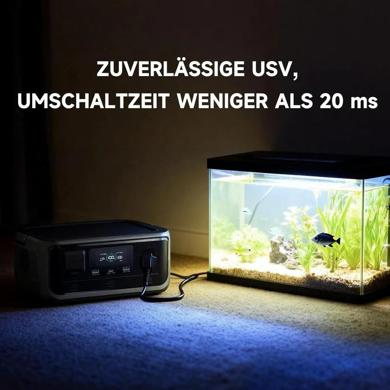 Tragbare Powerstation, 256Wh LiFePO4 Akku, 300W (Max 600W) Solargenerator, <20 ms USV, 100W USB C Ausgang, 3000 Ladezyklen Für Camping Draußen Reisen Notfälle Spieler Festival