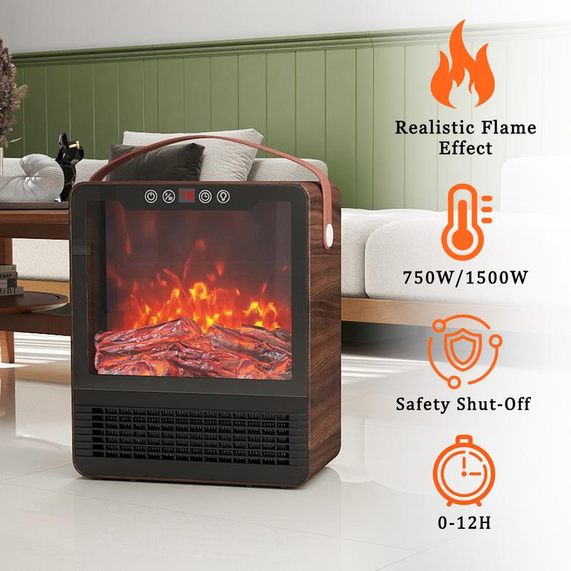 📢📢 50 % RABATT !! ⏰Mini-Elektro-Wandheizung 1500 W mit realistischem 3D-Flammeneffekt Ideal für Schlafzimmer, Wohnzimmer und Büros