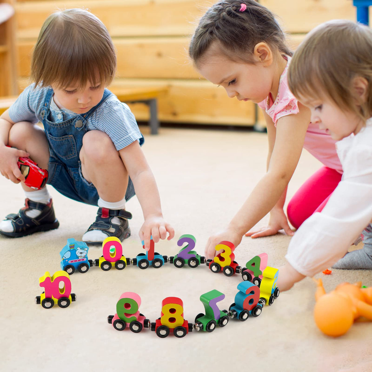 🚗 50 % RABATT! 🔥 Magnetischer Holzzug mit Zahlen & Buchstaben – Pädagogisches Lernspielzeug & Motorik-Puzzle für Kinder 🔤🚂