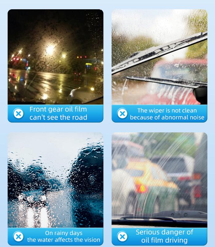 Glasreiniger für Autos – Kraftvoller Fleckenentferner, Ölfilmentferner, Insektenreiniger, Frostschutz & Hydrophober Schutz