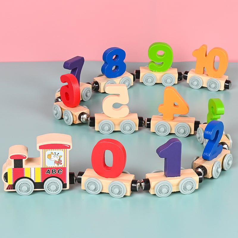 🚗 50 % RABATT! 🔥 Magnetischer Holzzug mit Zahlen & Buchstaben – Pädagogisches Lernspielzeug & Motorik-Puzzle für Kinder 🔤🚂