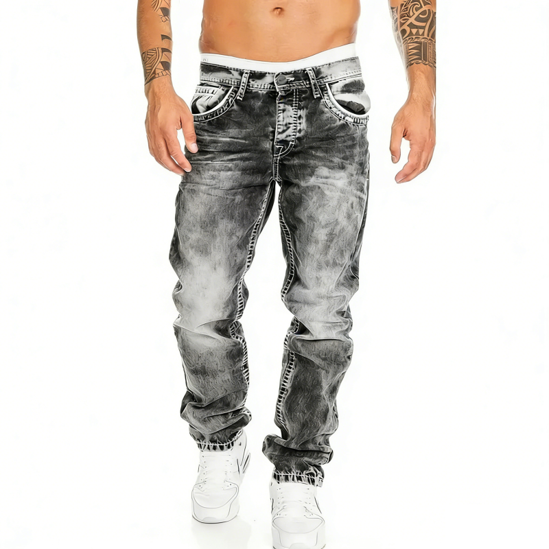 Kreative Stretch-Jeans für Herren, minimalistischer Stil, ideal für den Sommer, Emo-Stil