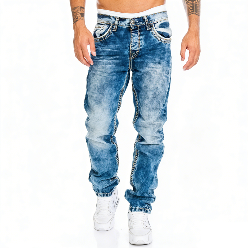 Kreative Stretch-Jeans für Herren, minimalistischer Stil, ideal für den Sommer, Emo-Stil
