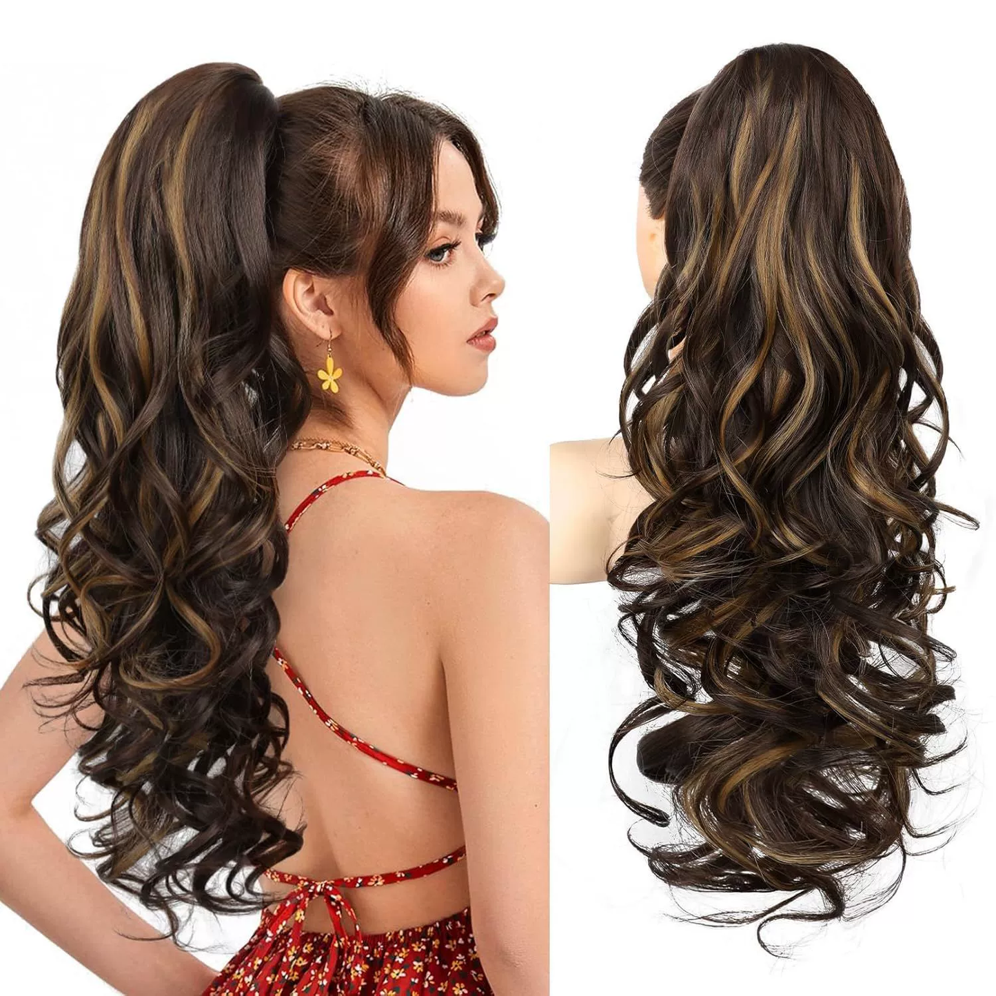 💜Zeitlich begrenzte Aktion 50 % Rabatt💜Clip-on-Haarverlängerung für welligen Pferdeschwanz