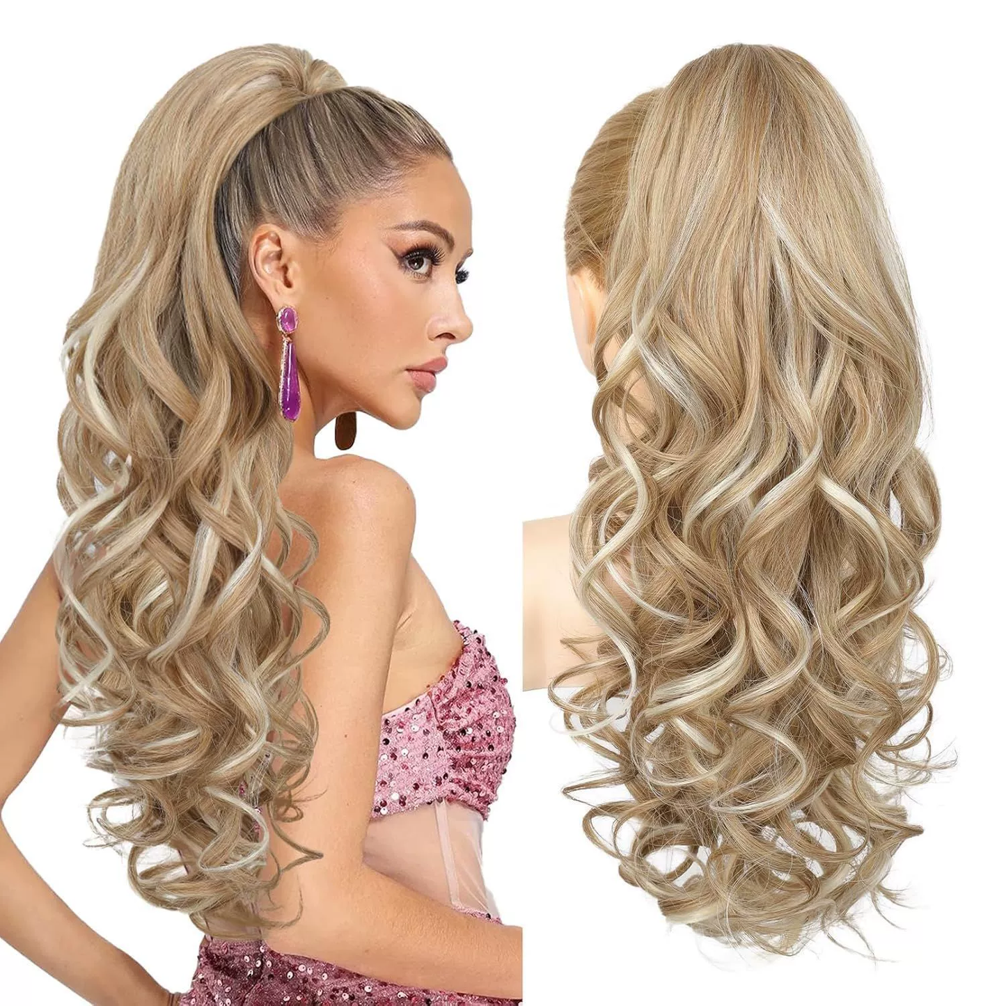 💜Zeitlich begrenzte Aktion 50 % Rabatt💜Clip-on-Haarverlängerung für welligen Pferdeschwanz