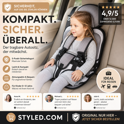 🔥 50 % Rabatt ! Kindersitz fürs Auto – Faltbar, sicher, überall dabei! 🧒 5-Punkt-Gurt, atmungsaktiv, für 0–12 Jahre ⚡ Limitiertes Angebot ⏳