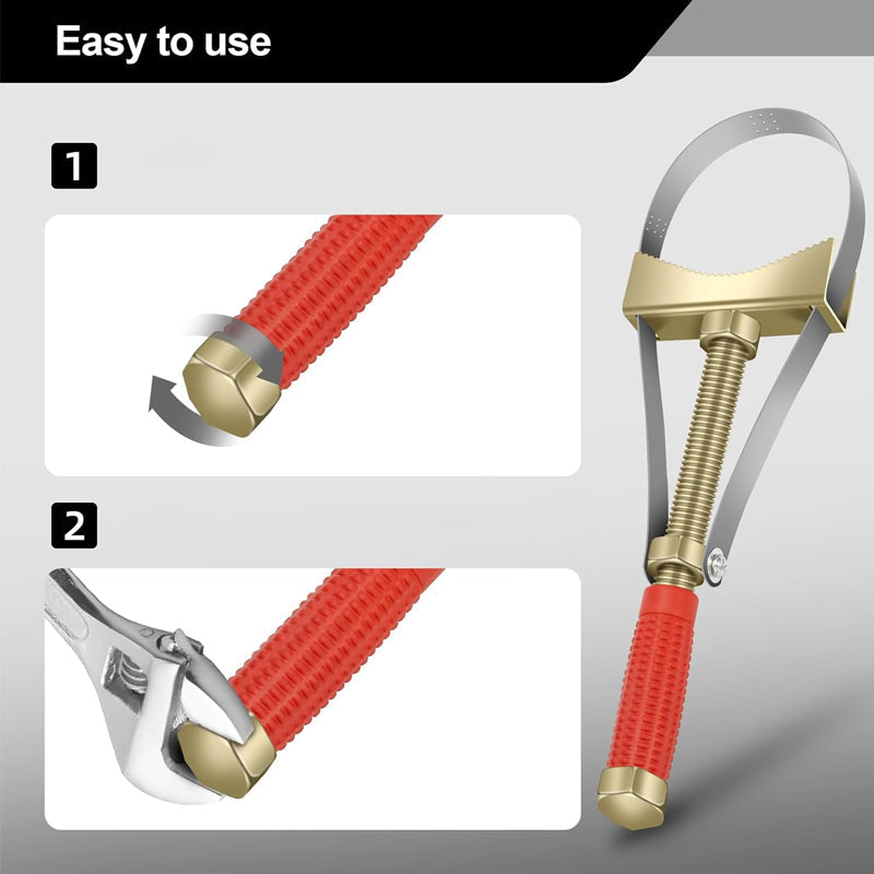 💥Auto-Ölfilterschlüssel mit verstellbarem Stahlriemen🚘
