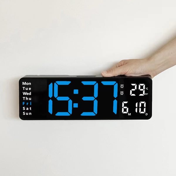 【⏰Limitiertes Angebot – 50 % Rabatt!】⚡40cm große Digitaluhr mit Temperatur, Datum, automatischer Sommerzeit, Nachtlicht und automatischem Helligkeitsdimmer