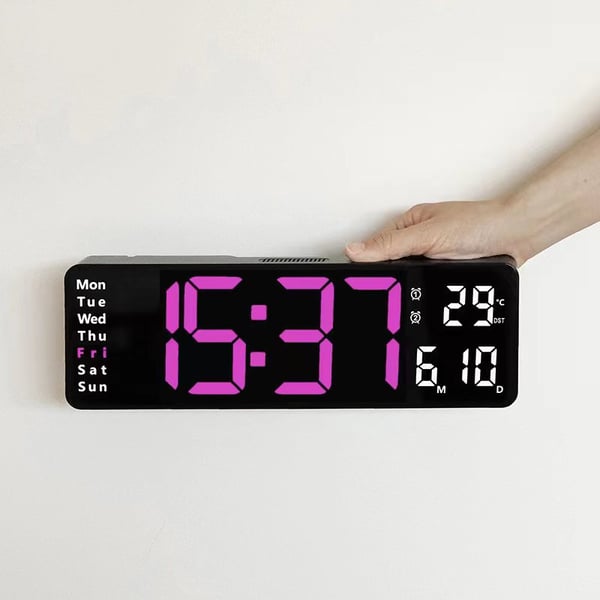 【⏰Limitiertes Angebot – 50 % Rabatt!】⚡40cm große Digitaluhr mit Temperatur, Datum, automatischer Sommerzeit, Nachtlicht und automatischem Helligkeitsdimmer