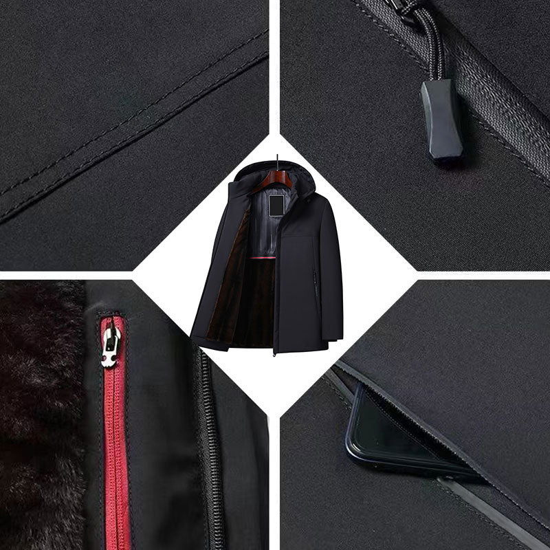 🔥Warmes Geschenk🔥Dicker Thermo-Parka mit Kapuze für Herren⚡Kostenloser Versand
