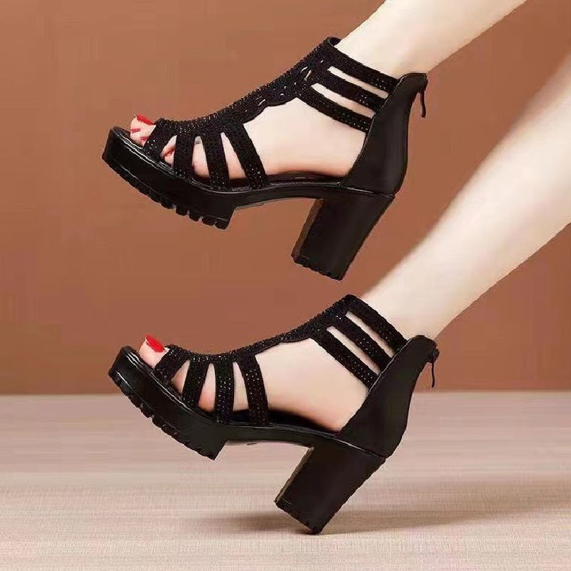 🌸Frühlingsangebote💐 Rutschfeste Peep-Toe-Sandalen mit dicker Sohle für Damen