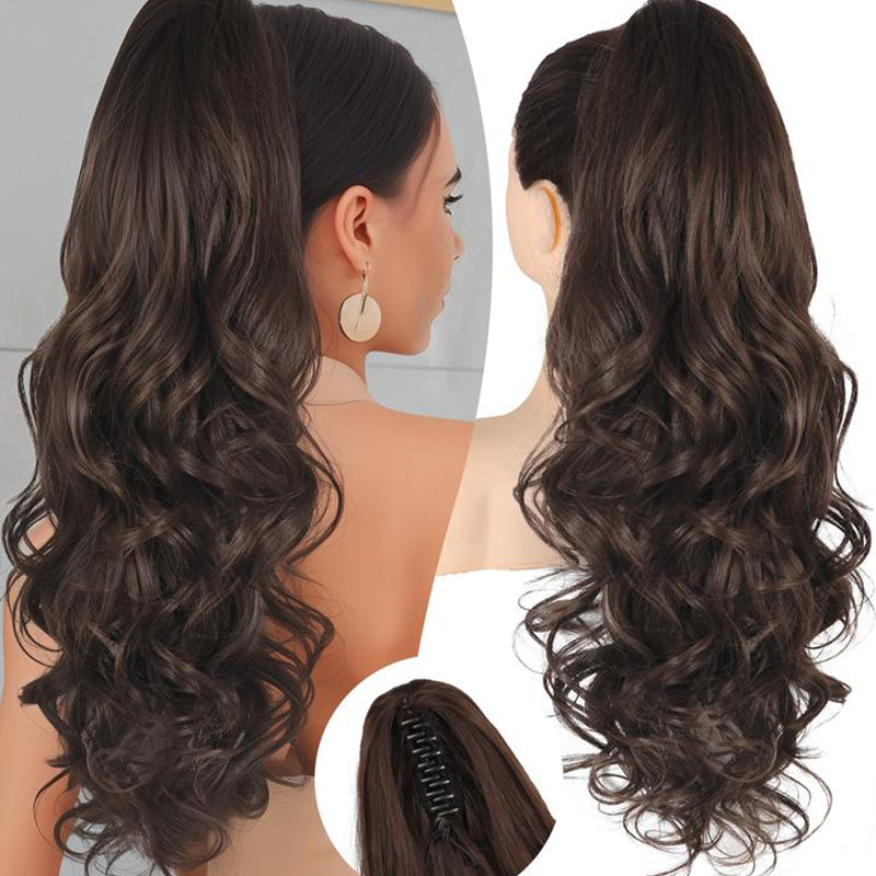💜Zeitlich begrenzte Aktion 50 % Rabatt💜Clip-on-Haarverlängerung für welligen Pferdeschwanz