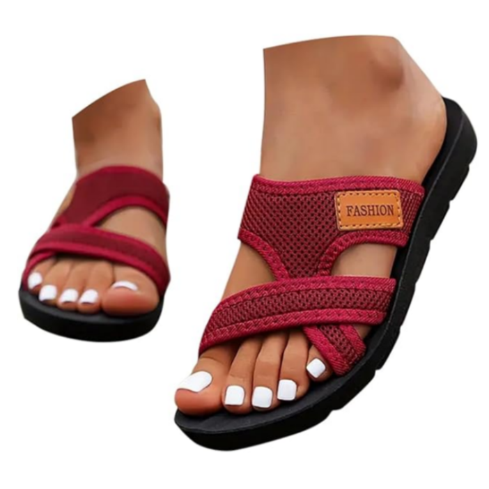 🔥2026 Sommer-Rabatt🩴Bequeme flache Sandalen mit offener Spitze für breite Füße💖