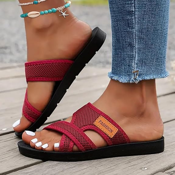 🔥2026 Sommer-Rabatt🩴Bequeme flache Sandalen mit offener Spitze für breite Füße💖
