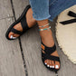 🔥2026 Sommer-Rabatt🩴Bequeme flache Sandalen mit offener Spitze für breite Füße💖
