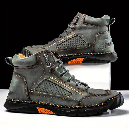 👞✨ Handgenähte Herrenstiefel mit flacher Sohle 👞🔥 Komfortabel & stilvoll für urbane Abenteuer im Alltag