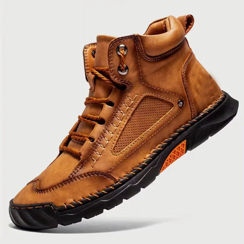 👞✨ Handgenähte Herrenstiefel mit flacher Sohle 👞🔥 Komfortabel & stilvoll für urbane Abenteuer im Alltag