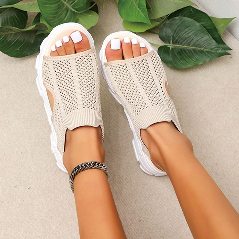 🔥👡 50% RABATT! Women's Casual Breathable Hollow Knitted Platform Sandals – atmungsaktives Strickdesign, perfekt für heiße Tage. 🌸✨