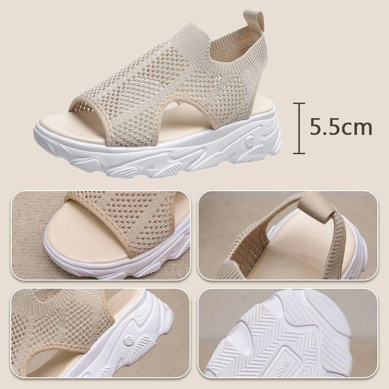 🔥👡 50% RABATT! Women's Casual Breathable Hollow Knitted Platform Sandals – atmungsaktives Strickdesign, perfekt für heiße Tage. 🌸✨