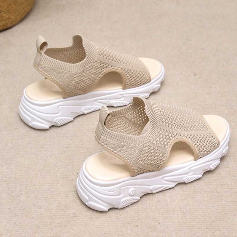🔥👡 50% RABATT! Women's Casual Breathable Hollow Knitted Platform Sandals – atmungsaktives Strickdesign, perfekt für heiße Tage. 🌸✨