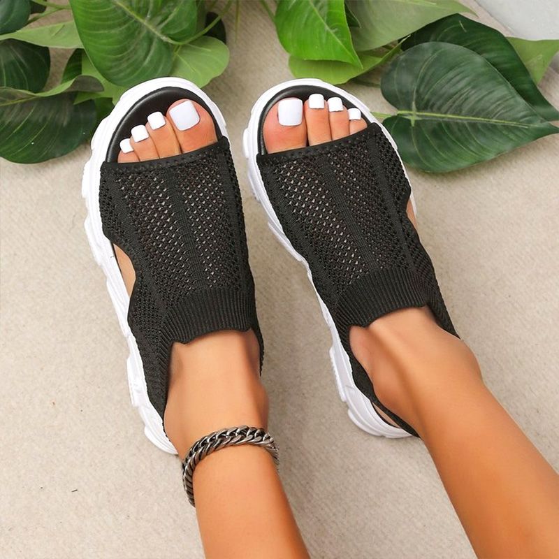 🔥👡 50% RABATT! Women's Casual Breathable Hollow Knitted Platform Sandals – atmungsaktives Strickdesign, perfekt für heiße Tage. 🌸✨