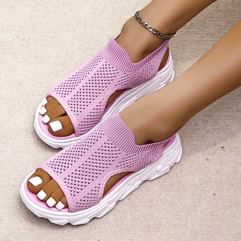 🔥👡 50% RABATT! Women's Casual Breathable Hollow Knitted Platform Sandals – atmungsaktives Strickdesign, perfekt für heiße Tage. 🌸✨