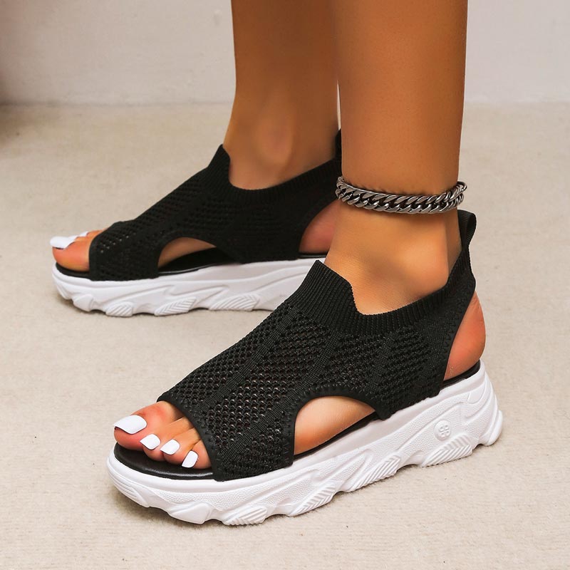 🔥👡 50% RABATT! Women's Casual Breathable Hollow Knitted Platform Sandals – atmungsaktives Strickdesign, perfekt für heiße Tage. 🌸✨