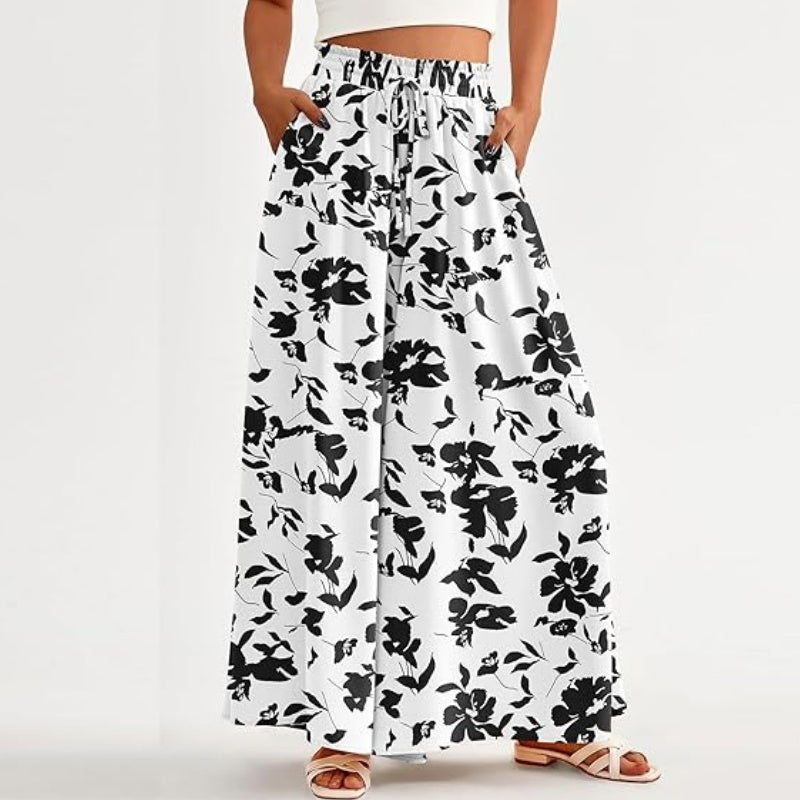 💕Weit geschnittene Hose mit Blumenmuster und hoher Taille