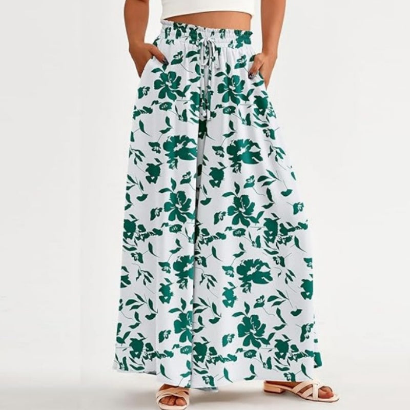 💕Weit geschnittene Hose mit Blumenmuster und hoher Taille
