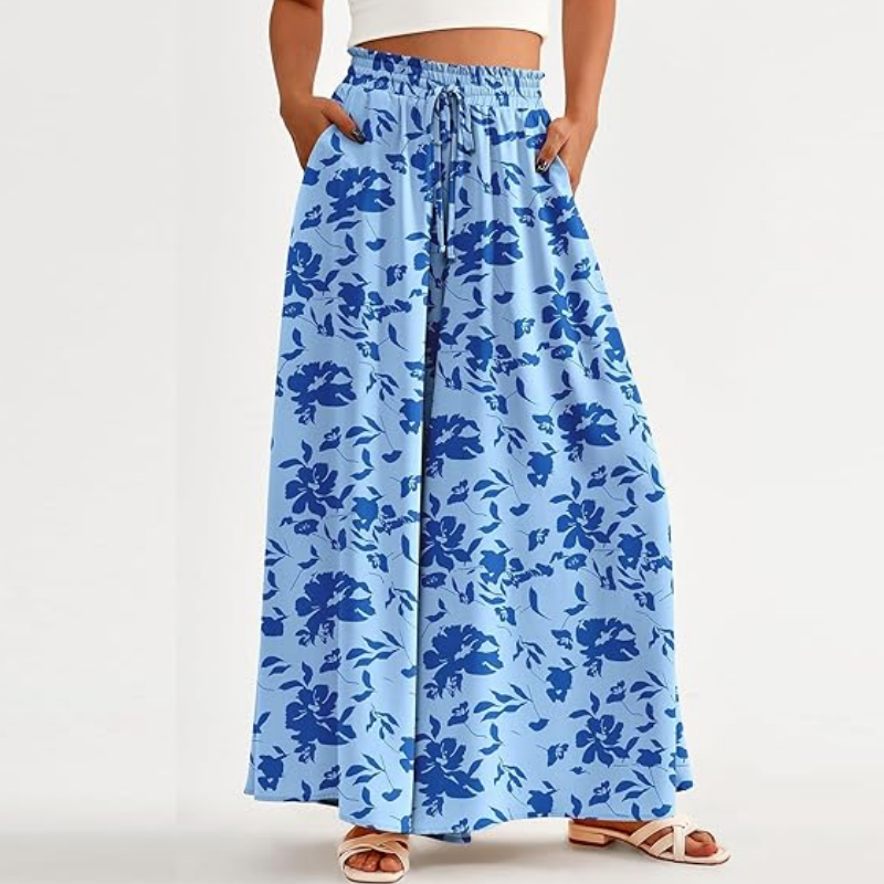 💕Weit geschnittene Hose mit Blumenmuster und hoher Taille