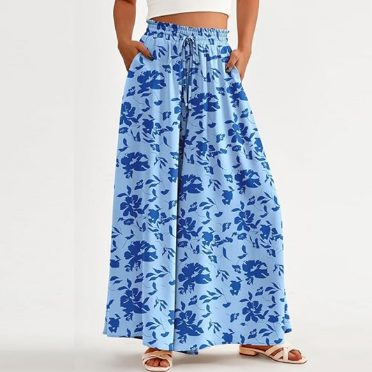 💕Weit geschnittene Hose mit Blumenmuster und hoher Taille