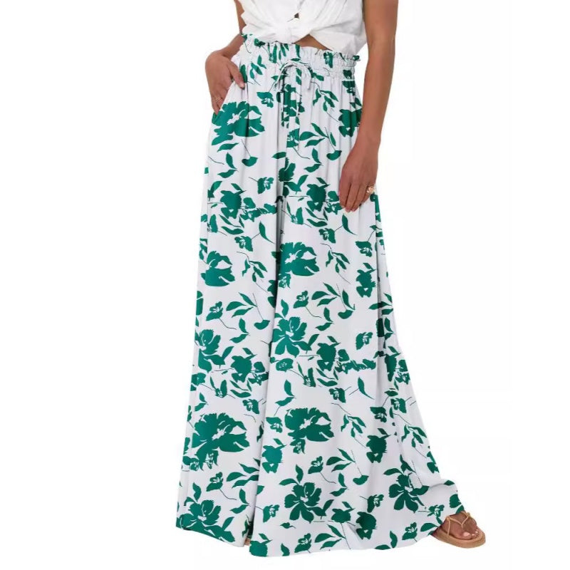 💕Weit geschnittene Hose mit Blumenmuster und hoher Taille