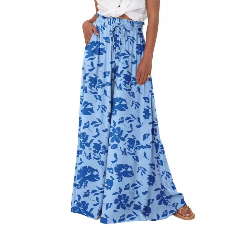 💕Weit geschnittene Hose mit Blumenmuster und hoher Taille