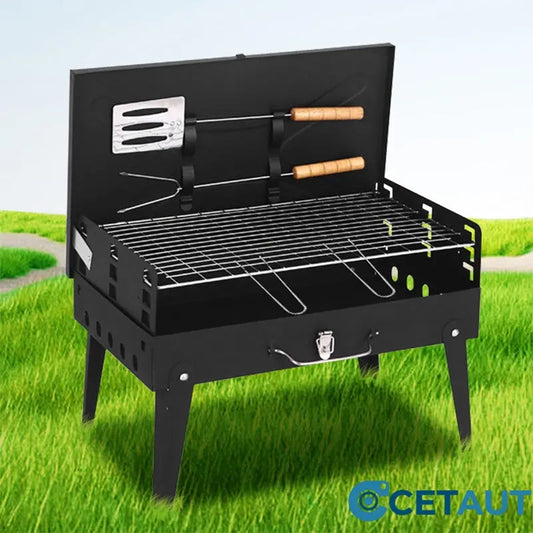 🚚 Livraison gratuite ! 🔥 Tragbarer faltbarer Holzkohlegrill für Outdoor-Kochen 🍖🔥🍃