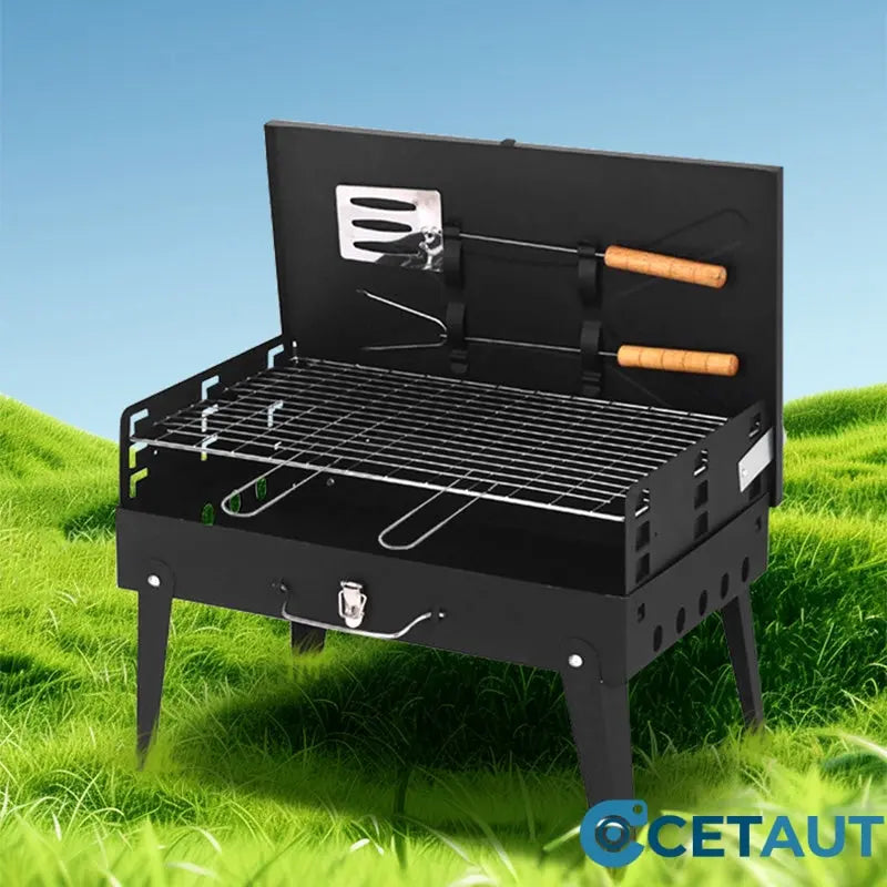 🚚 Livraison gratuite ! 🔥 Tragbarer faltbarer Holzkohlegrill für Outdoor-Kochen 🍖🔥🍃