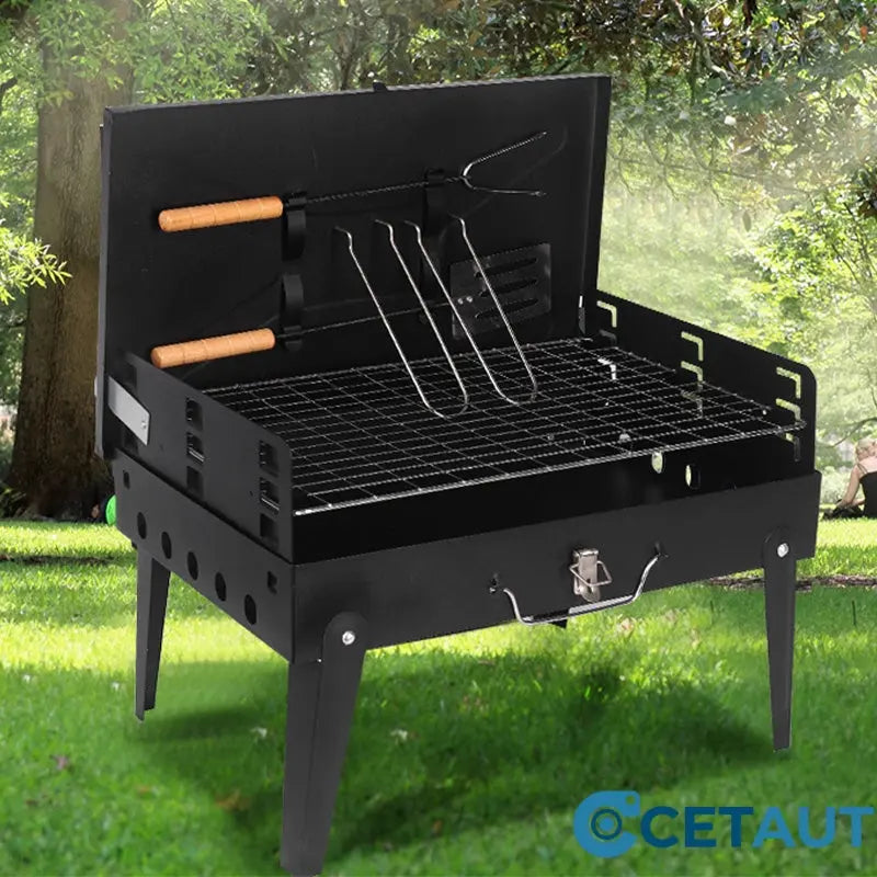 🚚 Livraison gratuite ! 🔥 Tragbarer faltbarer Holzkohlegrill für Outdoor-Kochen 🍖🔥🍃
