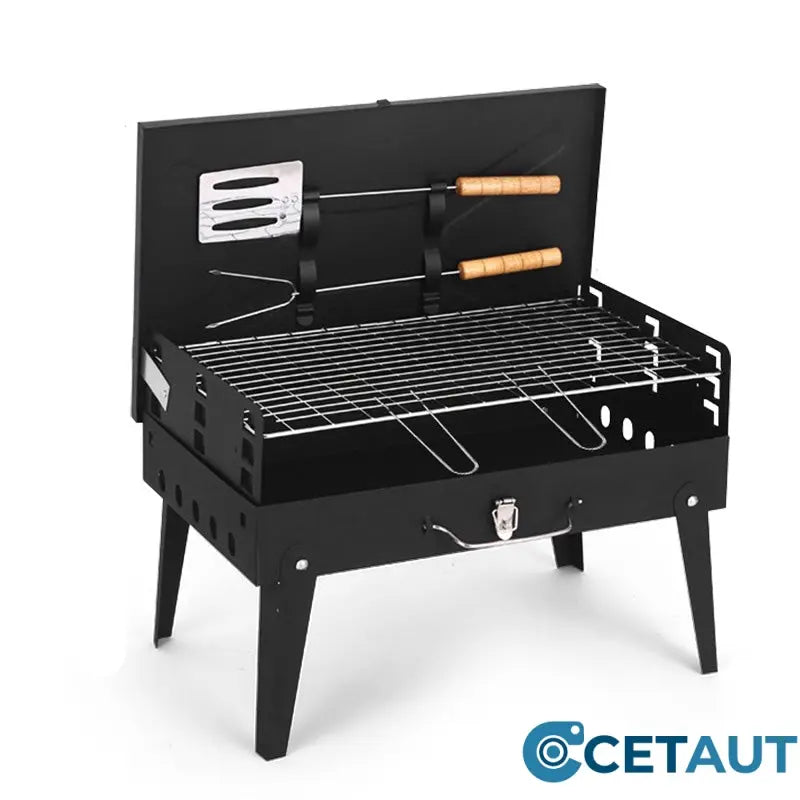 🚚 Livraison gratuite ! 🔥 Tragbarer faltbarer Holzkohlegrill für Outdoor-Kochen 🍖🔥🍃