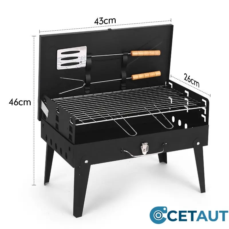 🚚 Livraison gratuite ! 🔥 Tragbarer faltbarer Holzkohlegrill für Outdoor-Kochen 🍖🔥🍃