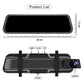 10" 1080P Rückspiegel-Dashcam - Nachtsicht & Parkmodus für Auto-DVR - Inkl. 64GB Speicherkarte
