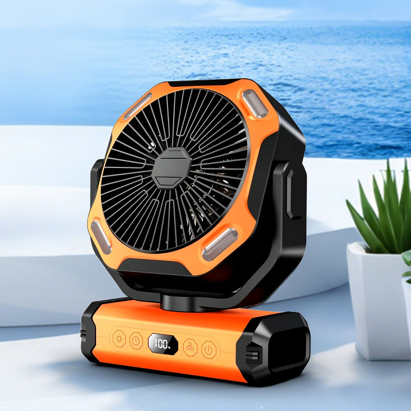 Multifunktionaler tragbarer Campingventilator für den Außenbereich