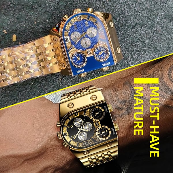 💼Business-Herrenuhr | Großes 51-mm-Zifferblatt | Faltschließe aus Gold und Edelstahl | Wasserdicht und stilvoll