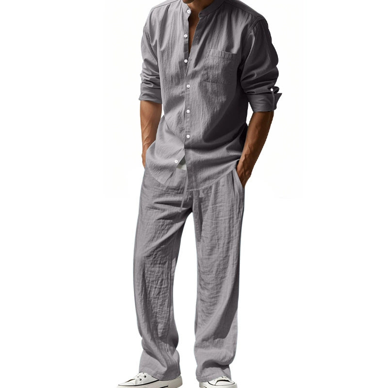 👔⏰ ZEITLICH BEGRENZTES SPECIAL – 50% RABATT! Herren Casual Atmungsaktives Hemd und Hose Set – Lässig, bequem & perfekt für Arbeit & Alltag 🍂